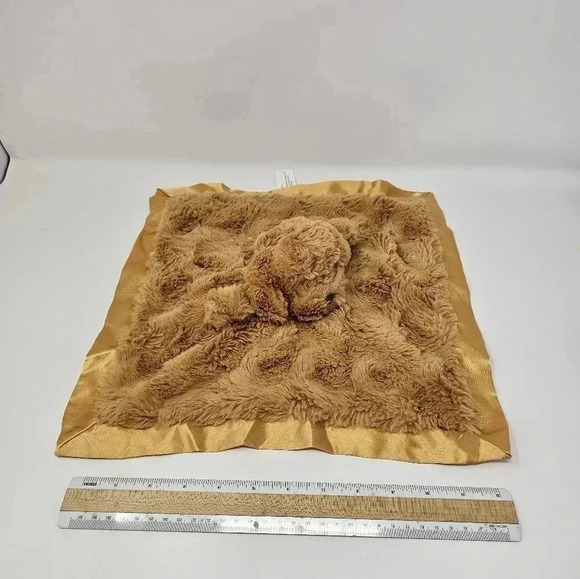 Cloud Island Brown Puppy Dog Lovey Satin Trim Swirl Baby Security Blanket 14" - Picture 1 of 7